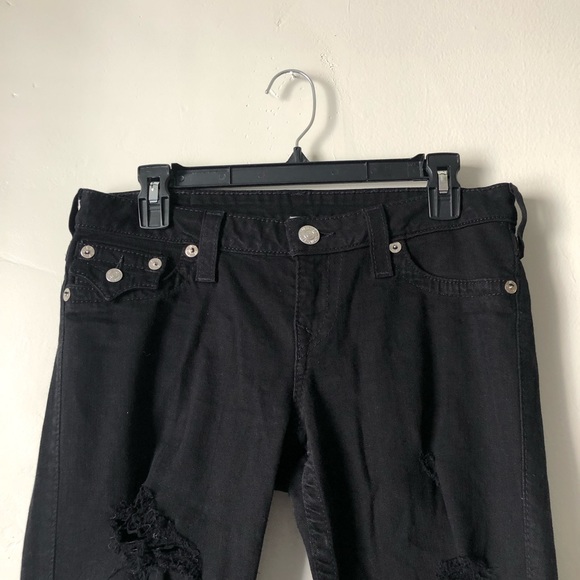 True Religion Distressed Black Skinny Jeans - Picture 3 of 9